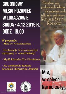 Grudniowy Męski Różaniec – 4.12.2019 r. godz. 18.00.